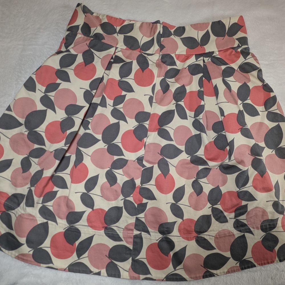 Corey Lynn Calter Apple Print A-Line Skirt Button Waist - Picture 3 of 4